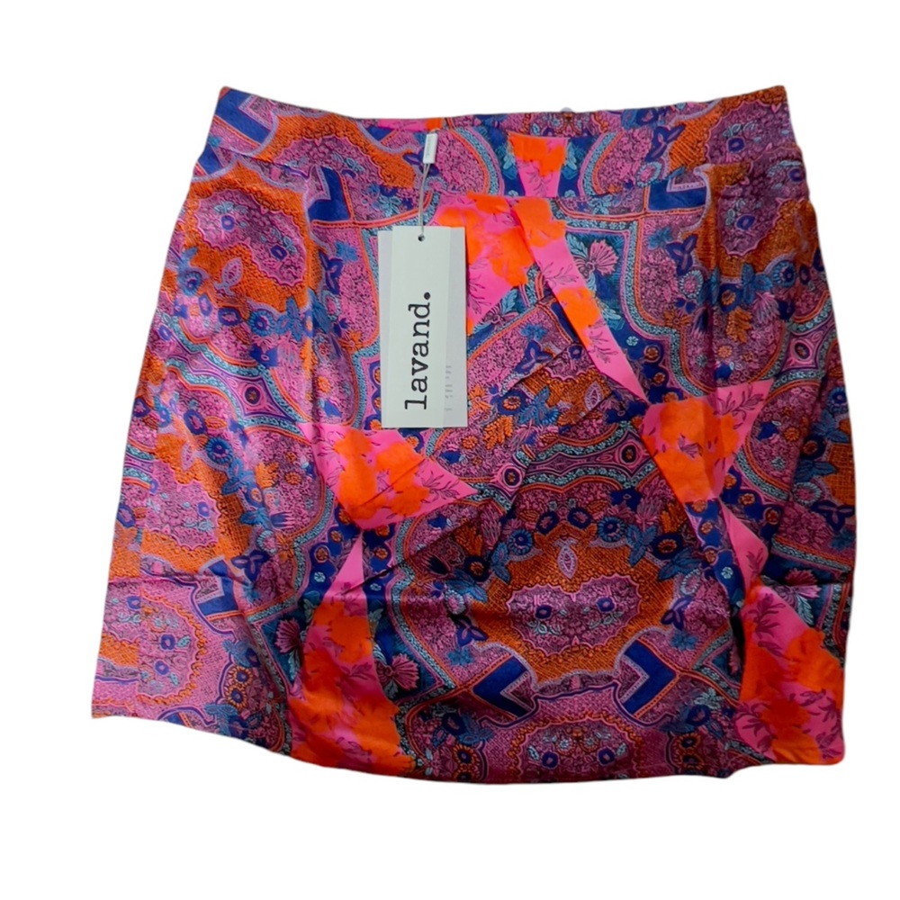 Lavand. Paisley Mini Skirt